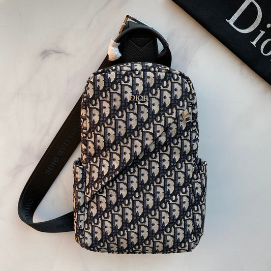 DIOR Men's Chest Bag Crossbody - Model 2062 (29×17×6.5cm) | Genuine Leather & Imported Fabric | Original Hardware