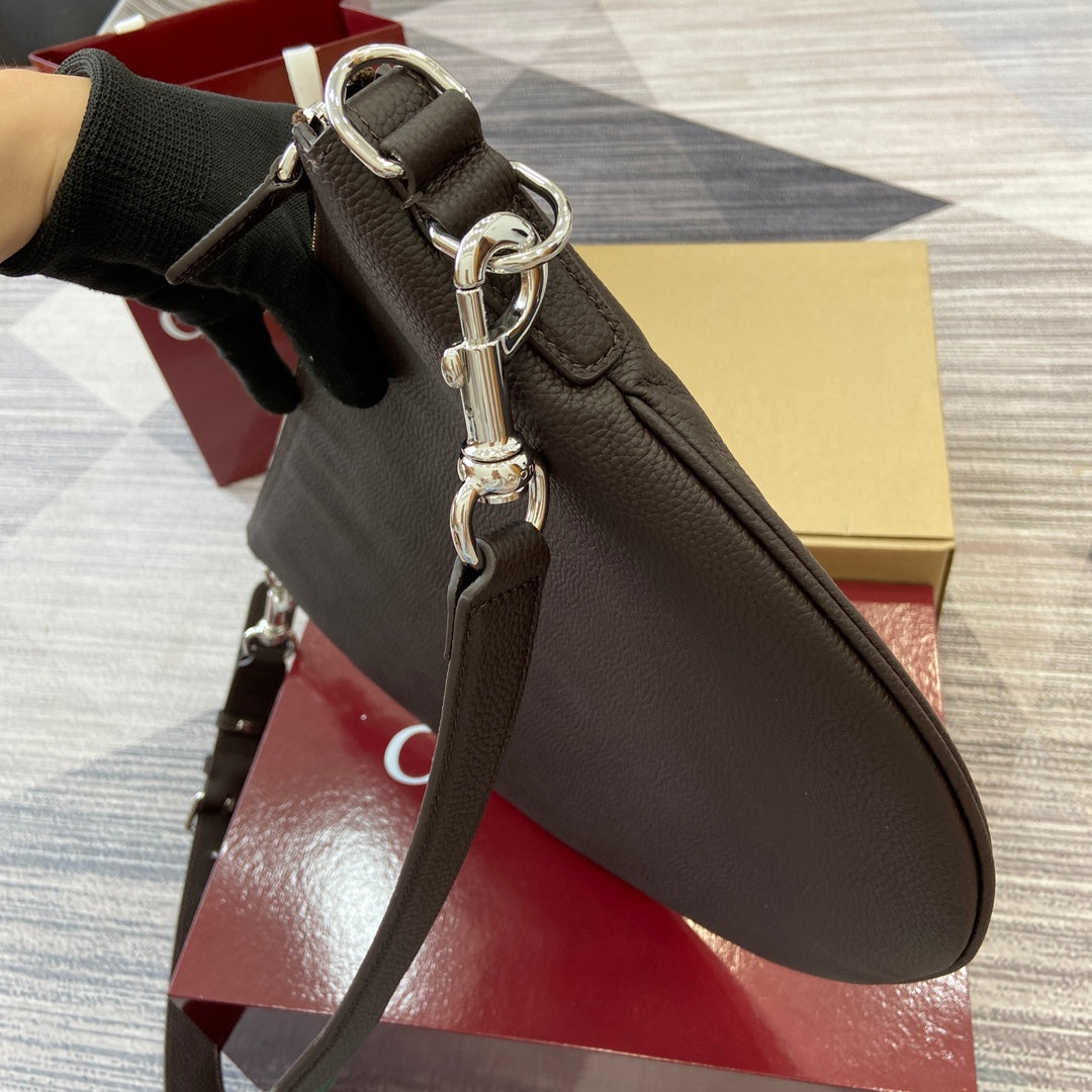 Gucci Body Double Lock Shoulder Bag FW2024 | Brown Pebbled Leather | Sabato De Sarno Archival Revival 40x31x3cm