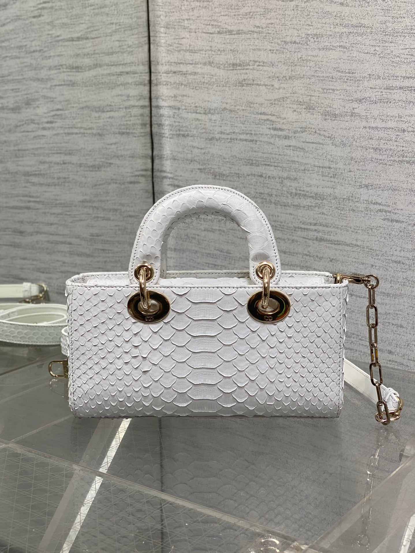 Dior Oblique 22cm Rare Python Skin Bag | Unique Natural Grain & Full Set